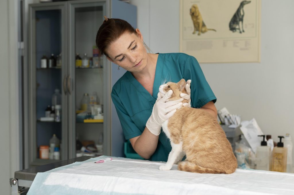 gato al veterinario